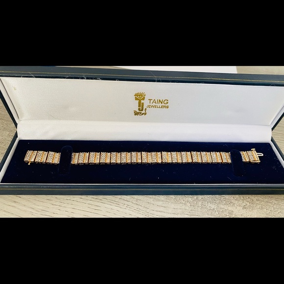 6.44 cttws GENUINE DIAMOND 10K GOLD BRACELET - Picture 9 of 16